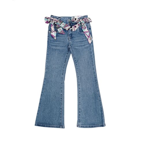 Flare jeans Most Wanted color azul sólido para niña