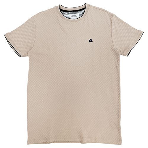 Camiseta casual beige con mangas cortas para hombre