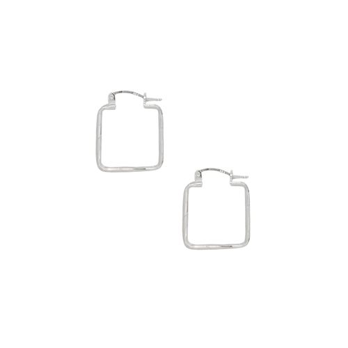 Aretes plateados con forma cuadrada para mujer