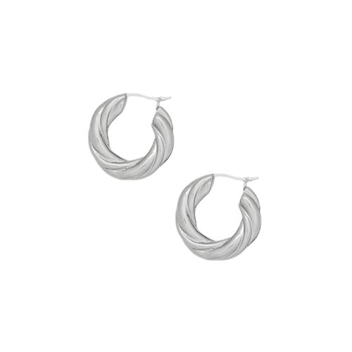 Argollas casuales en color plateado con forma redonda para mujer