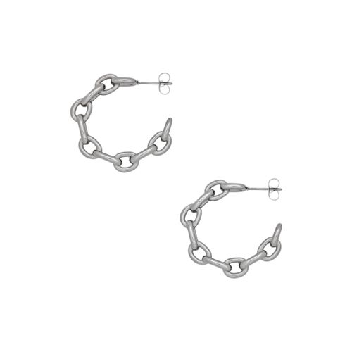 Argollas casuales en color plateado con forma redonda para mujer