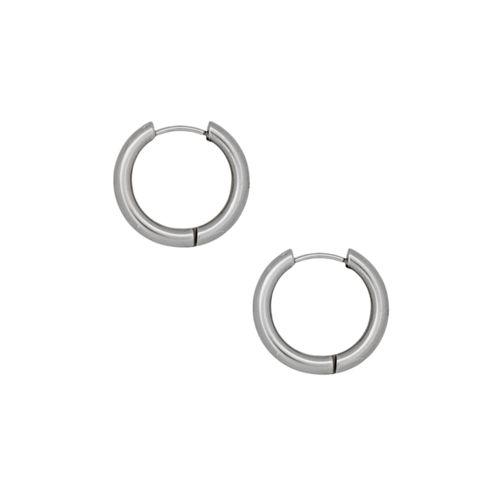 Argollas casuales en color plateado con forma redonda para mujer