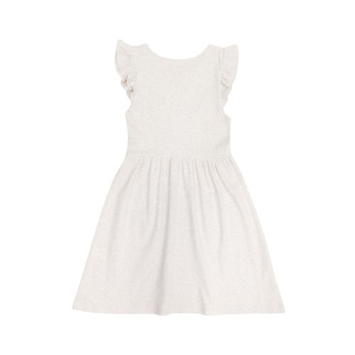 Vestido color ivory estampado de cuello redondo para niña