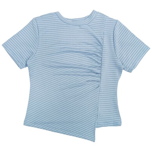 Blusa en color celeste con costura para mujer