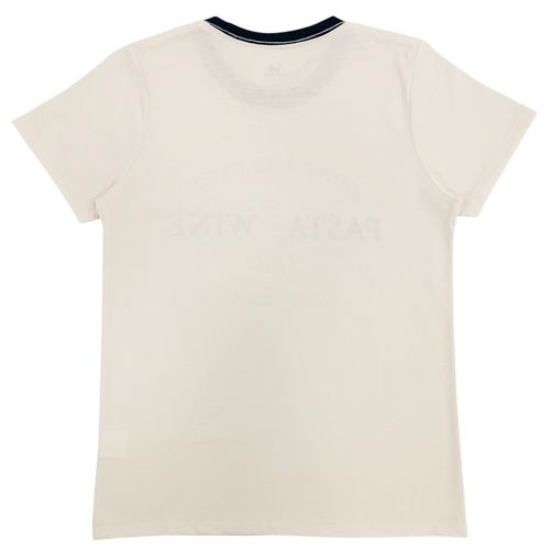 Camiseta pasta & wine básica en color ivory para mujer