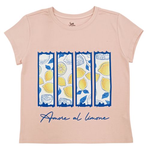 Camiseta en color rosa con cuello redondo para mujer