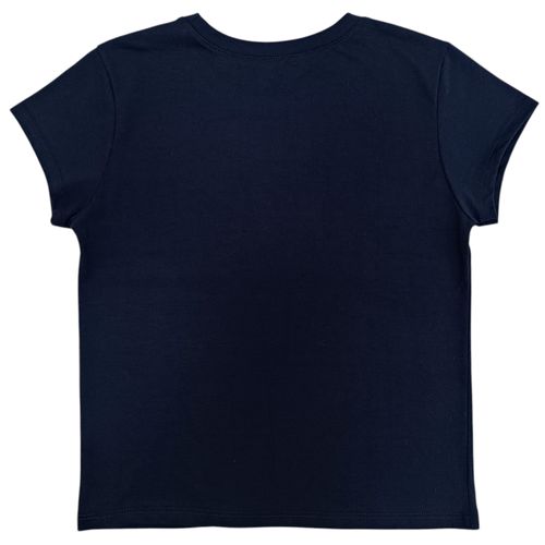 Camiseta racing day con cuello redondo en color navy para mujer