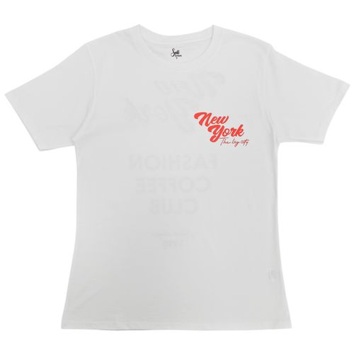 Camiseta blanca con cuello redondo y estilo oversize para mujer