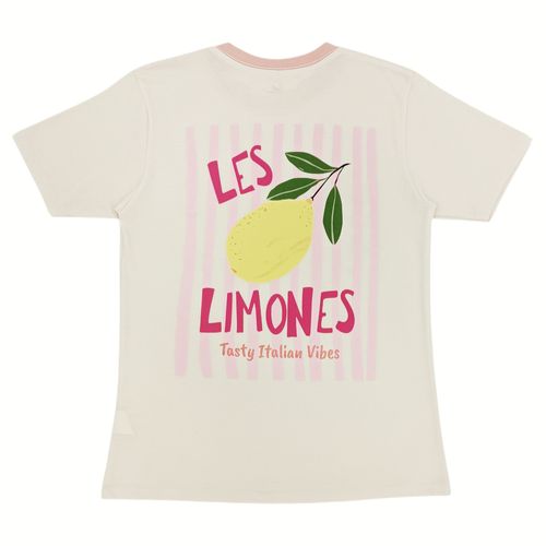 Camiseta en color ivory con cuello redondo y estilo oversize para mujer