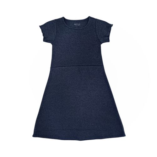Vestido color navy de cuello redondo y mangas cortas para niña