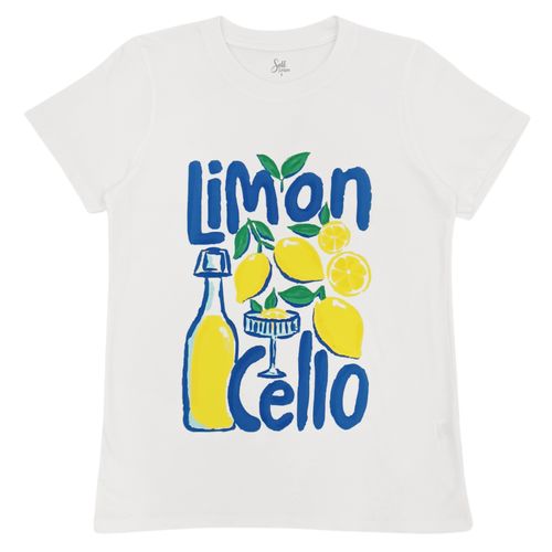 Camiseta en color blanco de cuello redondo y mangas cortas para mujer