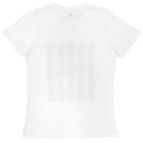 Camiseta en color blanco de cuello redondo y mangas cortas para mujer
