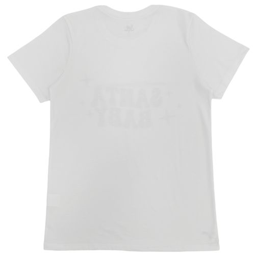 Camiseta navideña en color blanco de cuello redondo y mangas cortas para mujer