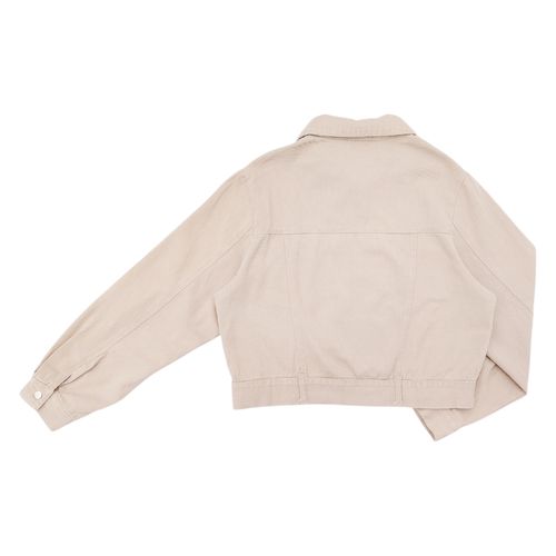 Chaqueta en color beige con ajuste de ziper para mujer