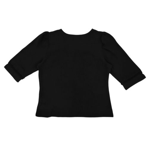 Blusa casual en color negro con mangas 3/4 para mujer