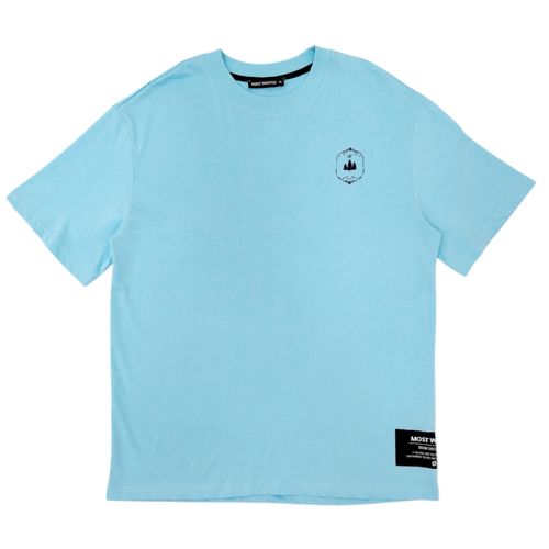 Camiseta en color celeste con estilo oversize de cuello redondo para hombre
