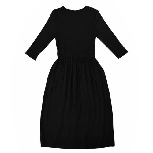 Vestido color negro casual de mangas 3/4 para mujer