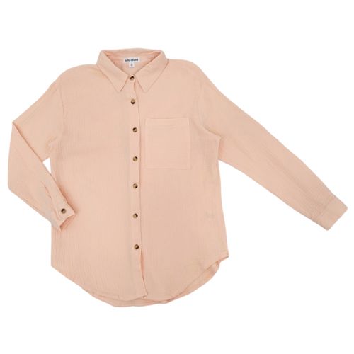 Blusa salmón casual de mangas largas para mujer