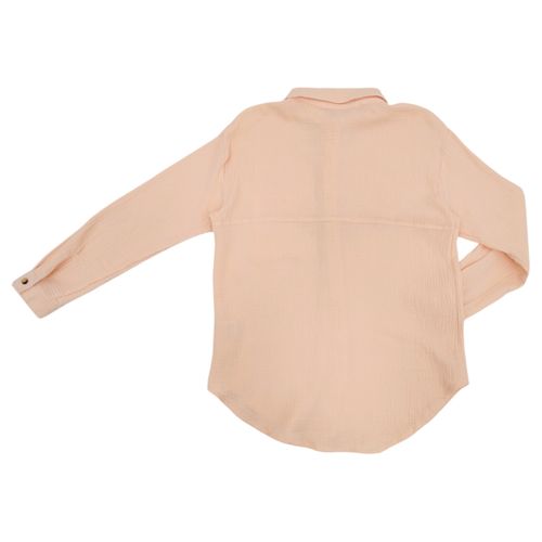 Blusa salmón casual de mangas largas para mujer