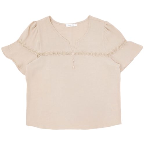 Blusa color ivory curvy mangas cortas para mujer