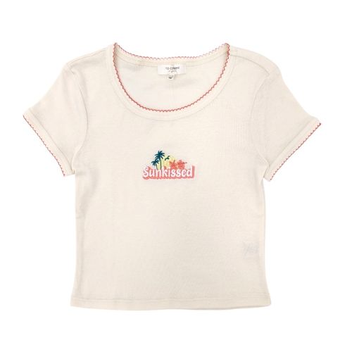Camiseta en color rosa estampada para niña