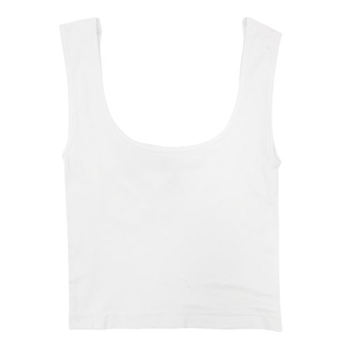 Tank top en color blanco elástico para mujer