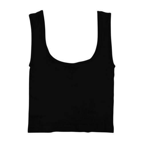 Tank top en color negro elástico para mujer
