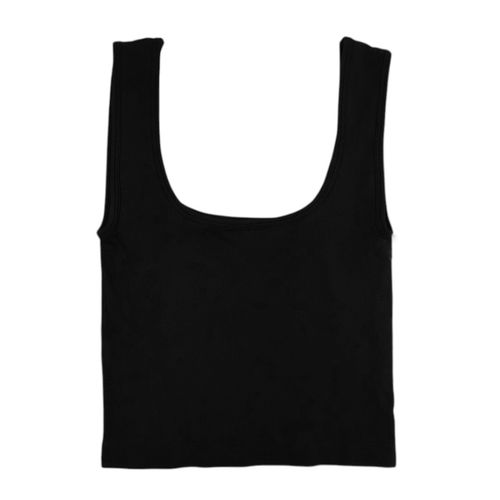 Tank top en color negro elástico para mujer