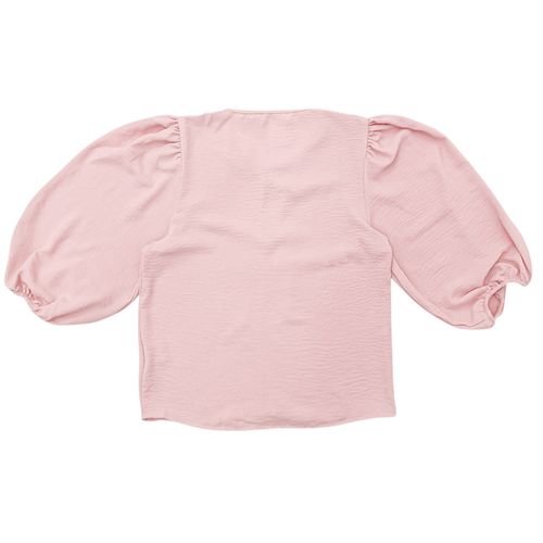Blusa color rosa con detalles de lazas para mujer