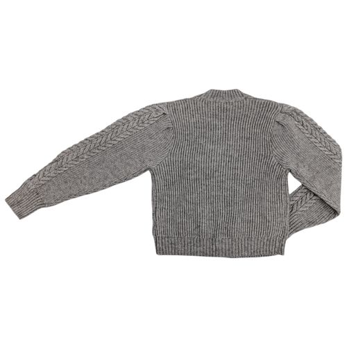 Pull over color gris casual de mangas largas para mujer