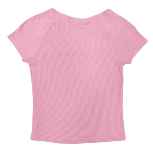 Camiseta color rosa con cuello cuadrado para mujer