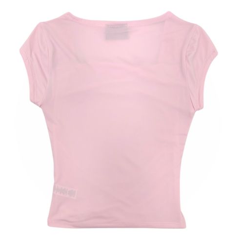 Blusa color rosa con detalle fruncido de mangas cortas para mujer