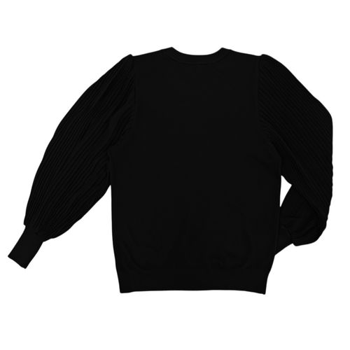 Blusa color negro casual con mangas largas para mujer