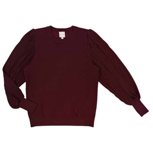 Blusa color vino casual con mangas largas para mujer