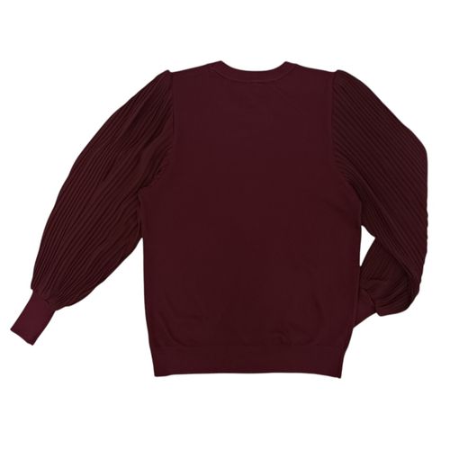 Blusa color vino casual con mangas largas para mujer