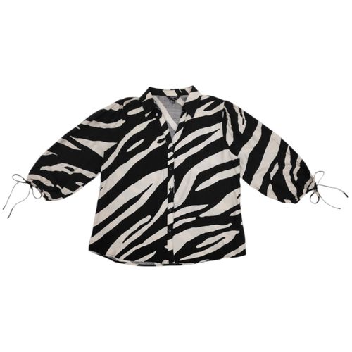 Blusa bicolor casual con mangas 3/4 para mujer