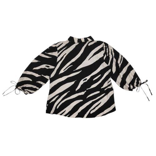 Blusa bicolor casual con mangas 3/4 para mujer