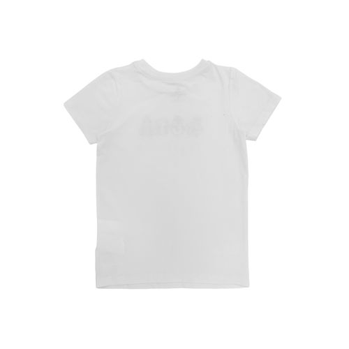 Camiseta navideña color blanco de cuello redondo y mangas cortas para niño