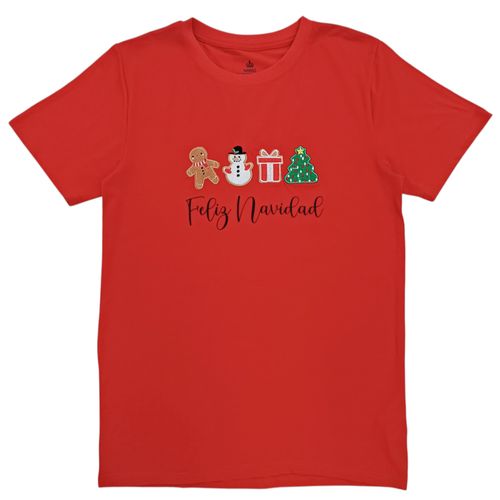 Camiseta en color rojo navideña para hombre