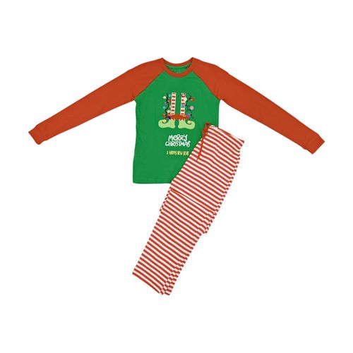 Pijama navideña bicolor de mangas largas para niña