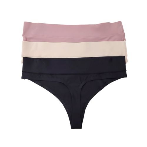 Set de 3 panties multicolor tangas sin costuras para mujer