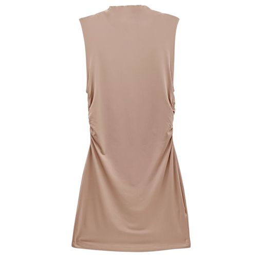 Vestido color café casual corto para mujer