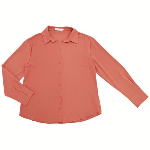 Blusa color coral satinado casual para mujer