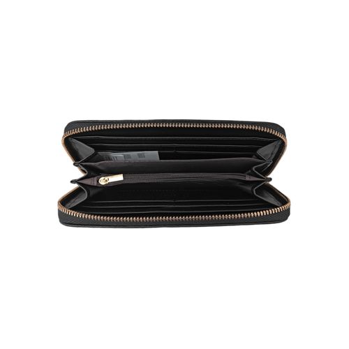 Billetera zip around color negro para mujer