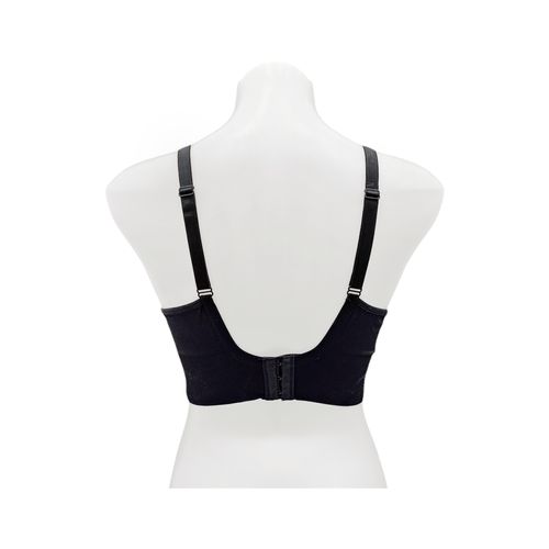Brasier color negro de escote en V sin varillas para mujer