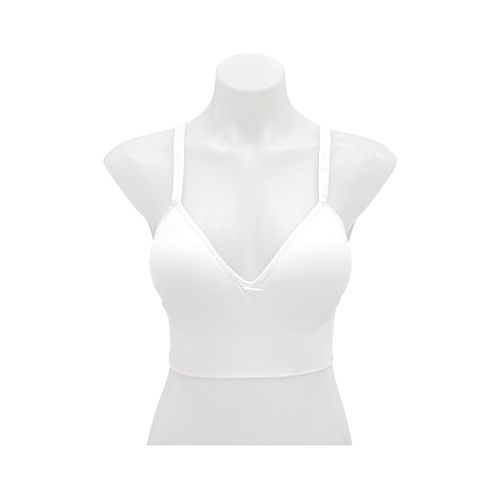 Brasier color blanco de escote en V sin varillas para mujer