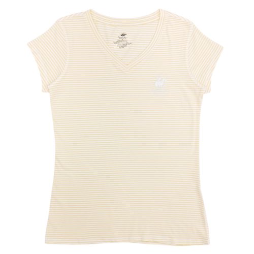 Camiseta color amarillo con cuello en V para mujer