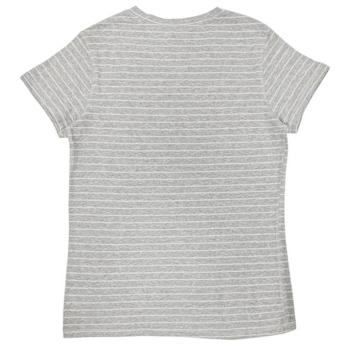 Camiseta color gris con cuello en V y mangas cortas para mujer