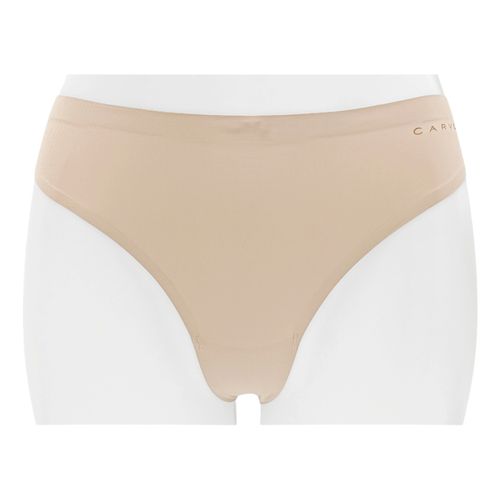Panty color beige tipo hilo sin costura para mujer
