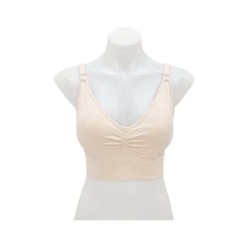 Brasier para maternidad color rosa de escote en V sin varillas para mujer